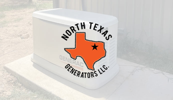 installed generator with an overlay of North Texas Generators logo