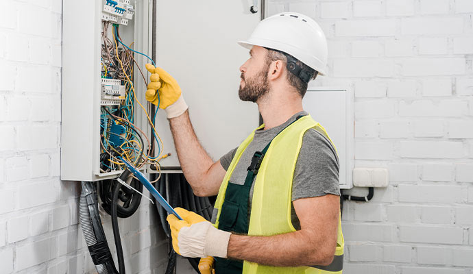 A professional persopn is providing electrical repair service