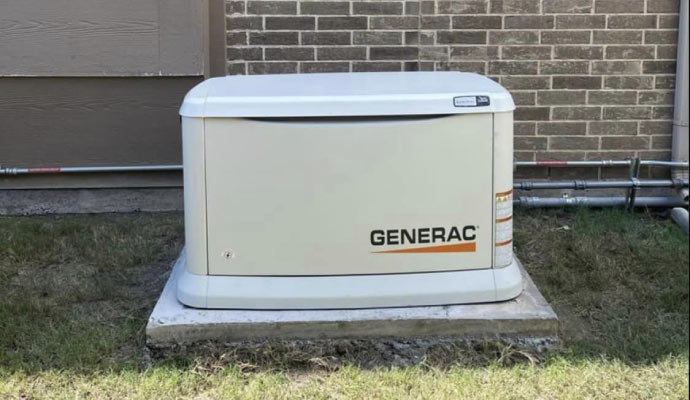 front view of an installed generac generator