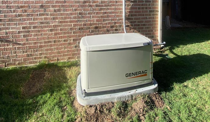 An installed generator on a green roof