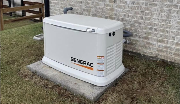 a generac generator installed outside a house