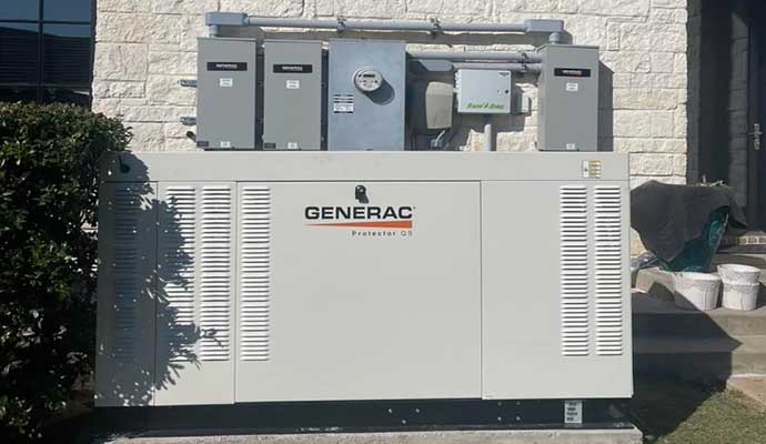 An installed outdoor generator